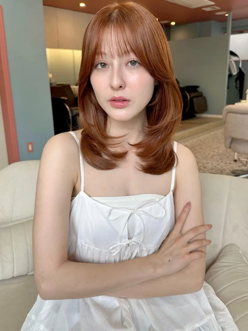 ミディアム カラー カット ヘアカラー トリートメント トレンドヘア🌿 chinariのヘアスタイル