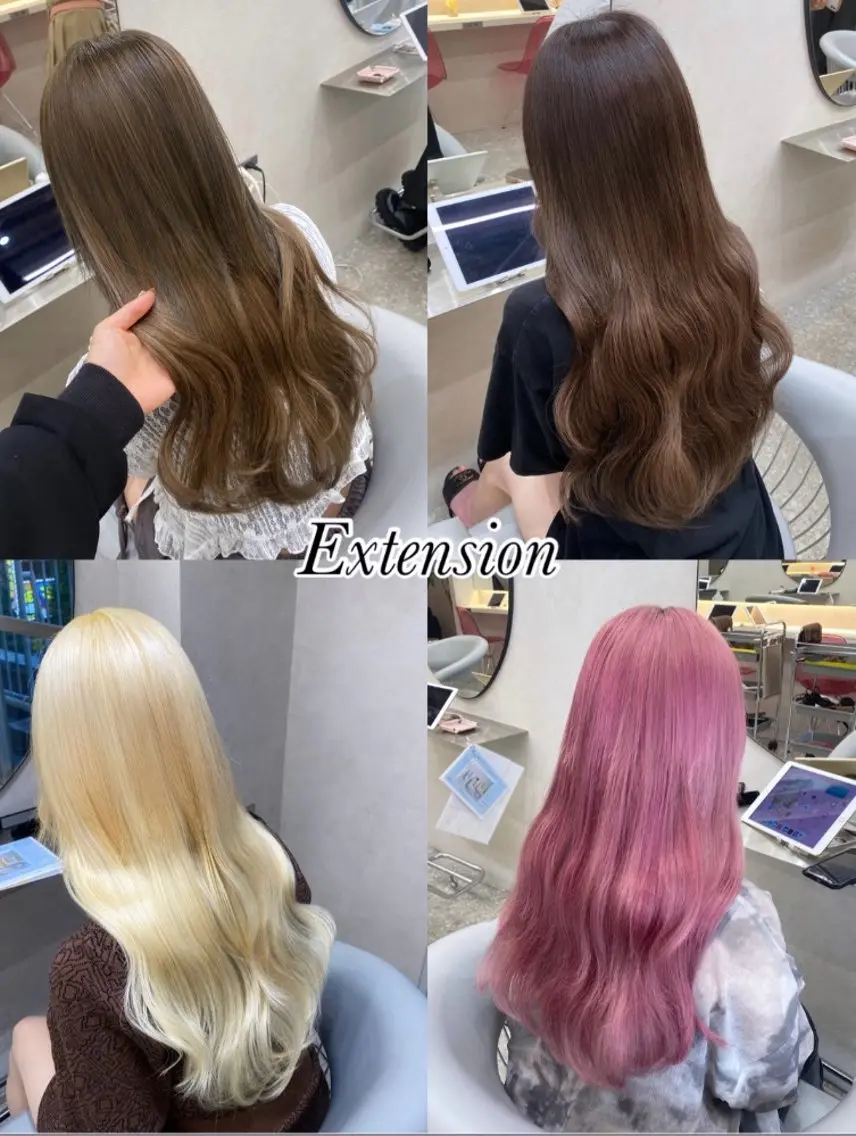 ロング カラー ヘアアレンジ ヘアカラー エクステ レイヤー/顔周り/ 透明感カラー/ななのヘアスタイル