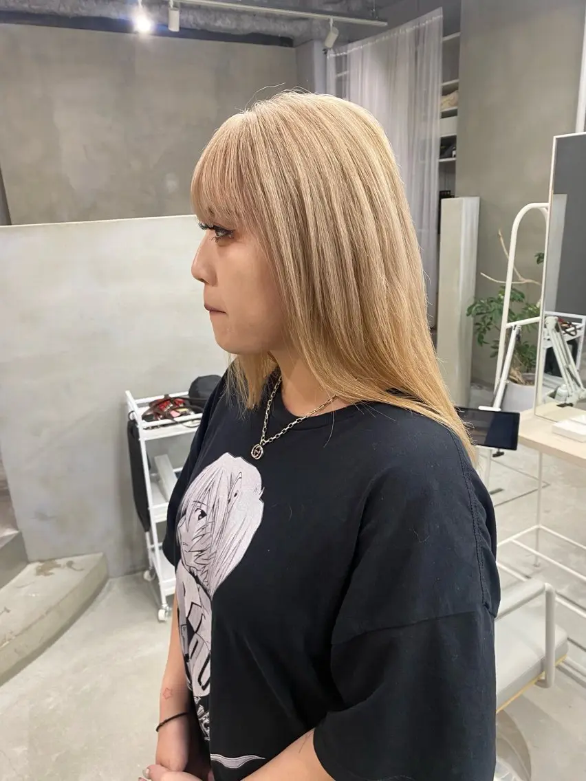 セミロング カラー ヘアカラー 前橋 姫奈のヘアスタイル