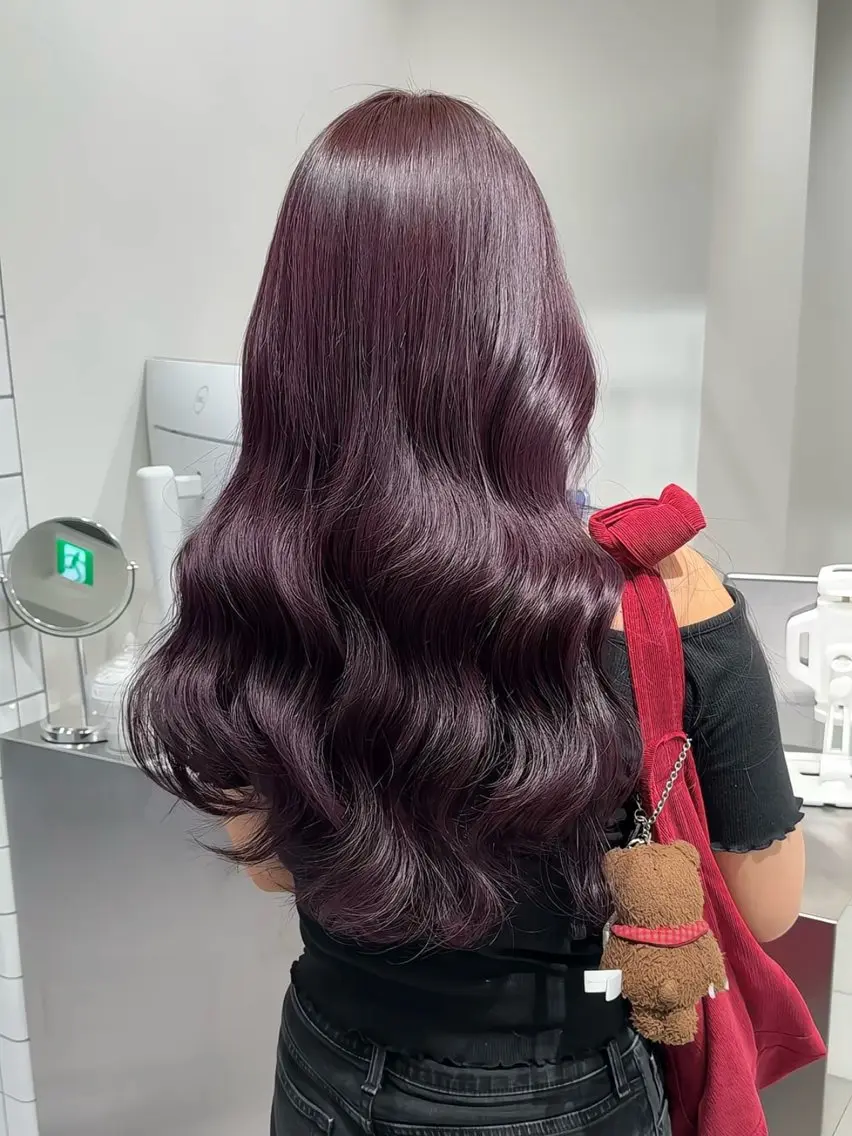 ロング ピンクラベンダー 渡辺 杏斗龍のヘアスタイル