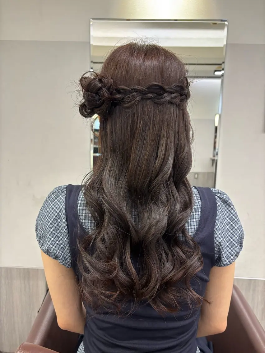 セミロング ヘアセット ブリーチなしWカラー ヘアセット菜希のヘアスタイル