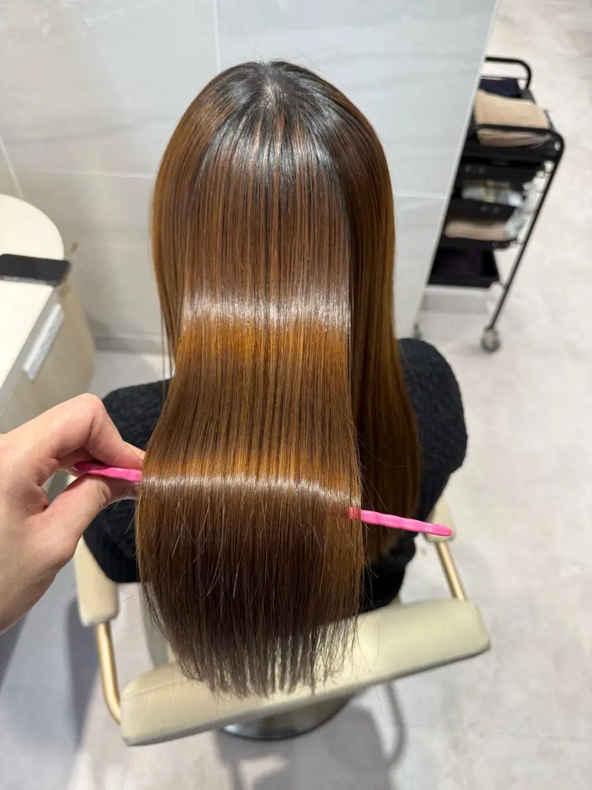 ロング カラー 髪質改善 縮毛矯正 トリートメント カット ヘアカラー 縮毛矯正 トリートメント 透明感カラー🌿 グレージュ🐺陽介のヘアスタイル