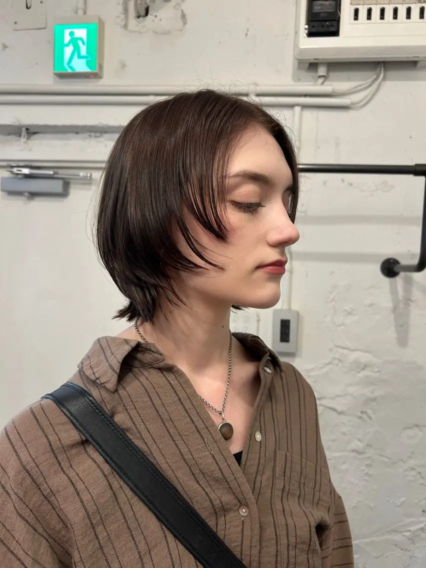 ショート ショートレイヤー 伸ばしかけ レイヤーカット ショートヘア カット トリートメント *UNU* RICOのヘアスタイル
