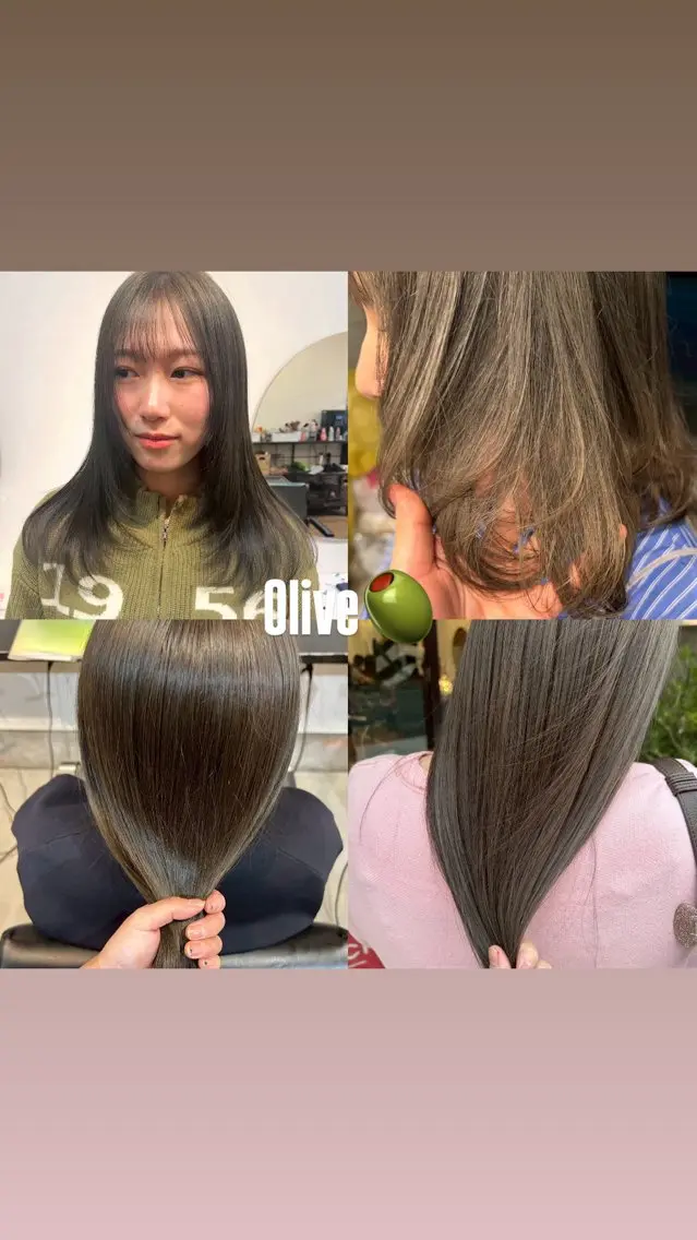 💚赤み消しOlive💚🍃ブリーチなしWカラー+オリーブカラー🍃の写真