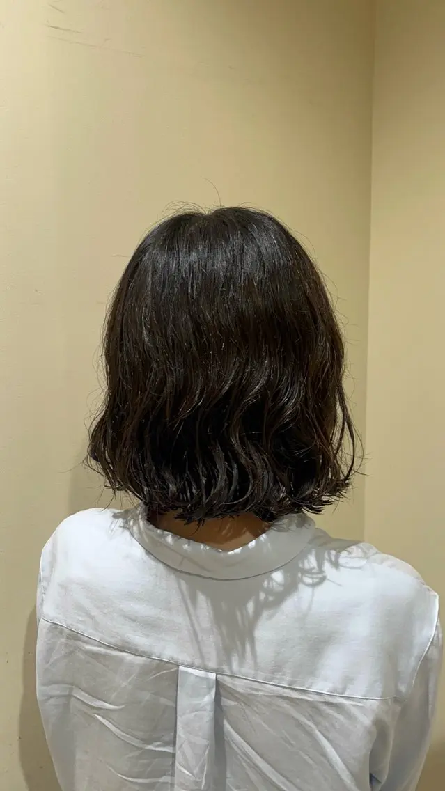 ミディアム パーマ ミディアムパーマ カット パーマ 山口 陸のヘアスタイル