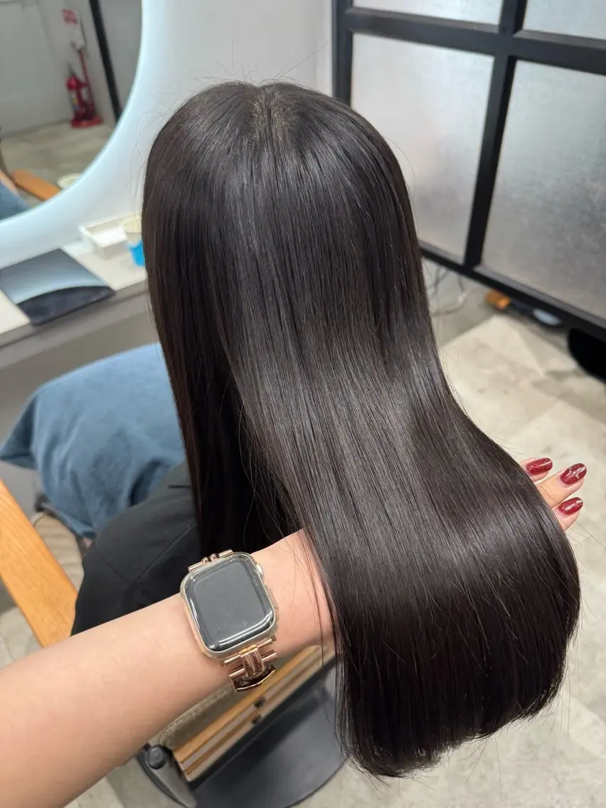 セミロング カラー カット ヘアカラー 縮毛矯正 トリートメント 縮毛矯正/透明感 カラー🏝️あんじゅのヘアスタイル