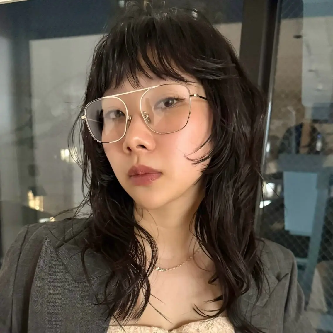 セミロング パーマ セミロングパーマ レイヤーカット SITY.レイヤー ボブ/透明感カラーのヘアスタイル