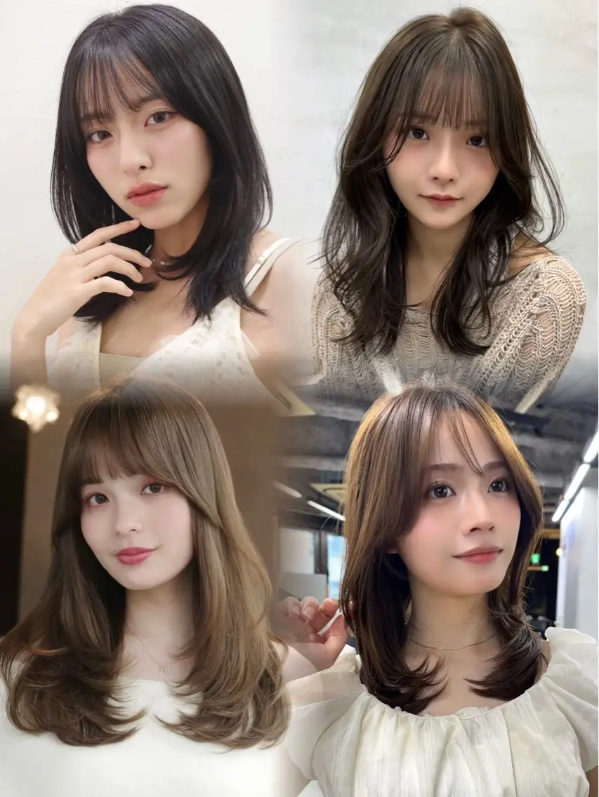 ミディアム カラー ヘアアレンジ ブリーチ ダブルカラー ブリーチなしカラー ハッシュカット レイヤーカット カット 坂齋大地／レイヤー/ ミルクティーのヘアスタイル