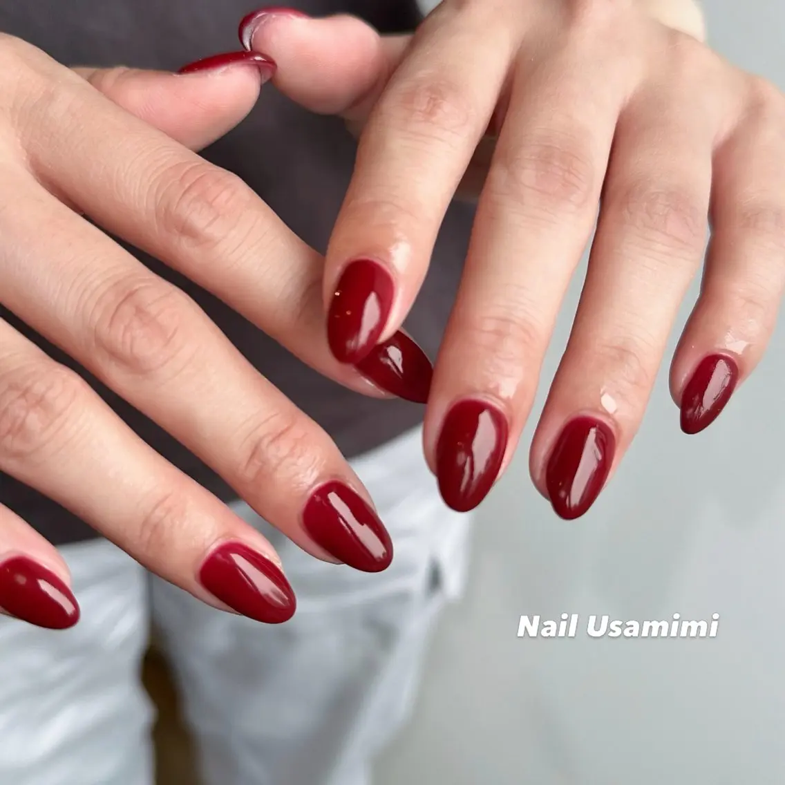 ネイル ボルドー ハンドネイル 本町ネイルNail UsaMimiのネイルデザイン