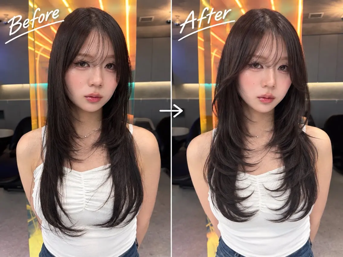 ミディアム カット ヘアカラー トリートメント ✨縮毛矯正✨レイヤー ホウダカズヒロのヘアスタイル