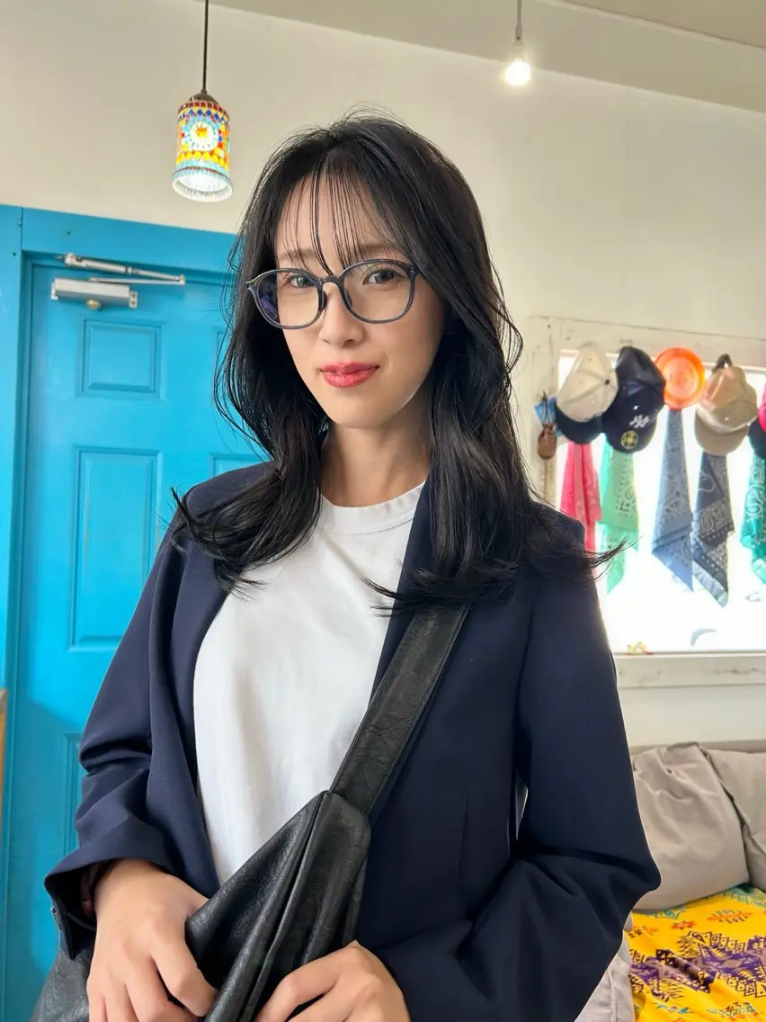 ロング カラー 顔周りカット 韓国風ヘア レイヤーカット 原田 慎吾のヘアスタイル