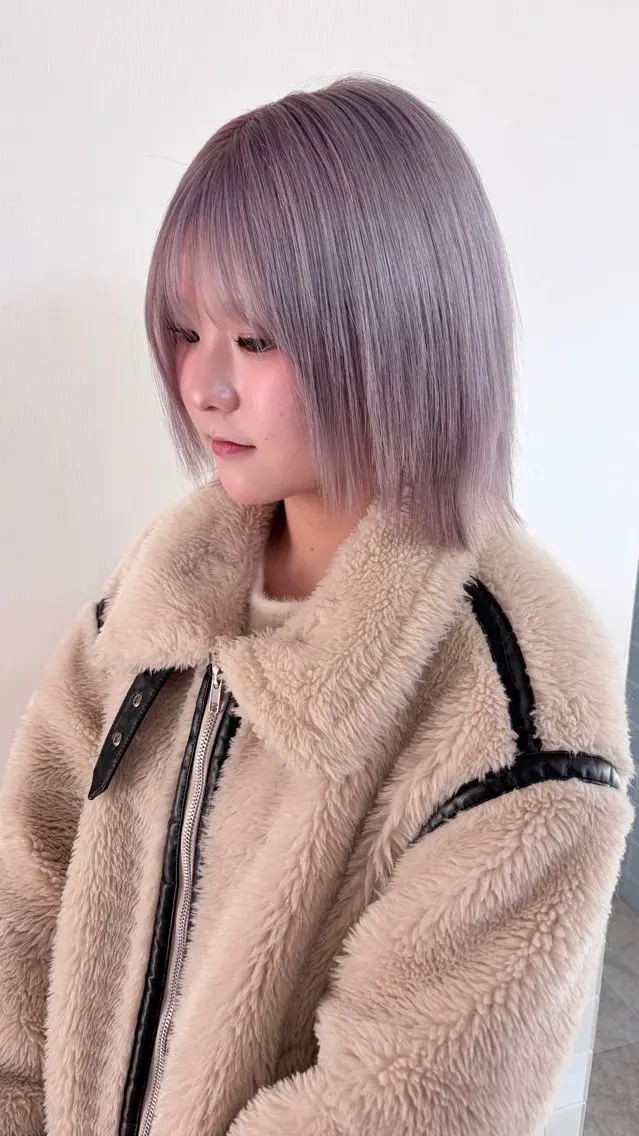 ショート カラー ラベンダーカラー ラベンダーピンク ピンクカラー ヘアカラー トリートメント ヘアセット レイン🌏🍀 透明感/ハイトーンのヘアスタイル