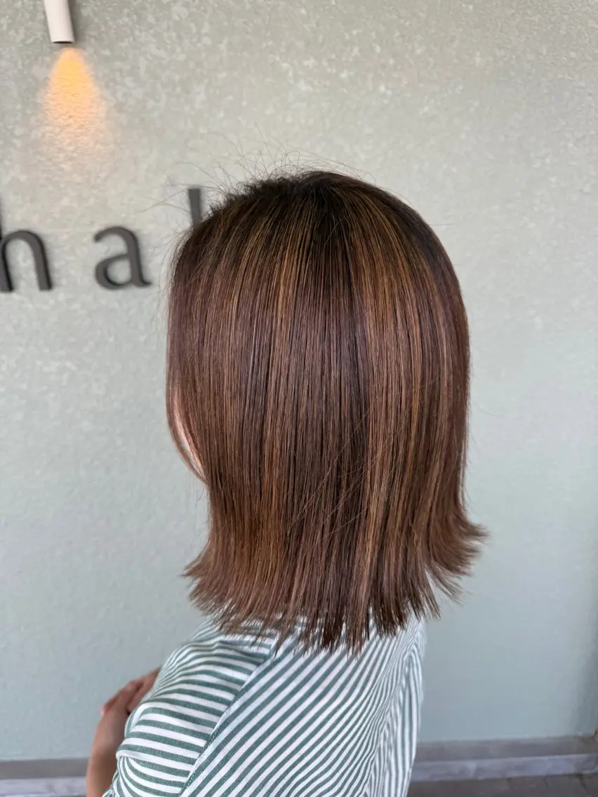 ミディアム ハイライト 堀水 康太のヘアスタイル