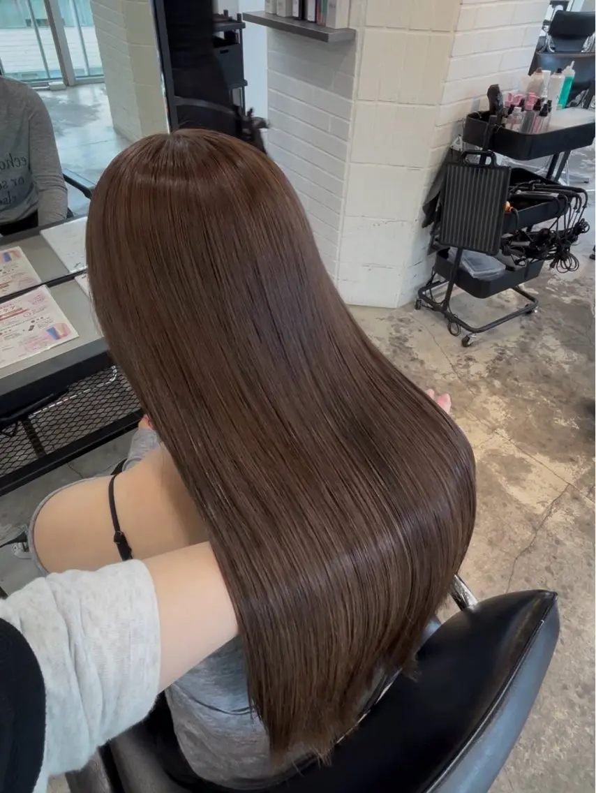 ロング カラー ヘアカラー 縮毛矯正 トリートメント ダメージレス艶髪 🦋MISAKI🦋のヘアスタイル
