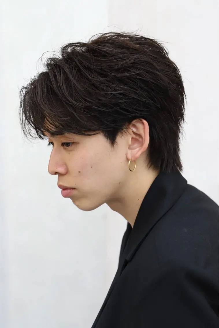 似合わせメンズカット+曲がる縮毛矯正フェザーの写真