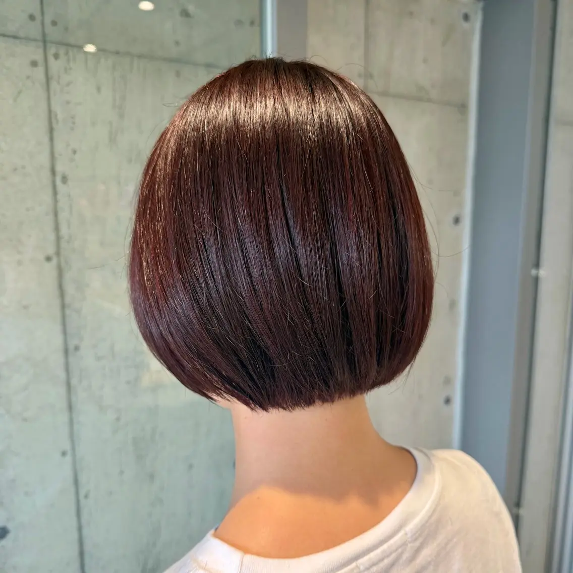 ミディアム カラー ヘアアレンジ カット ヘアカラー トリートメント 🍀透明感カラー×垢 抜けボブ リクト💥のヘアスタイル