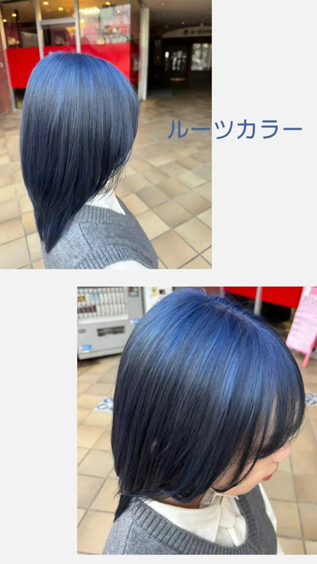 ミディアム カラー ブリーチ ブルーカラー AIREYEBROW 🤍ERINAのマツエク・マツパデザイン