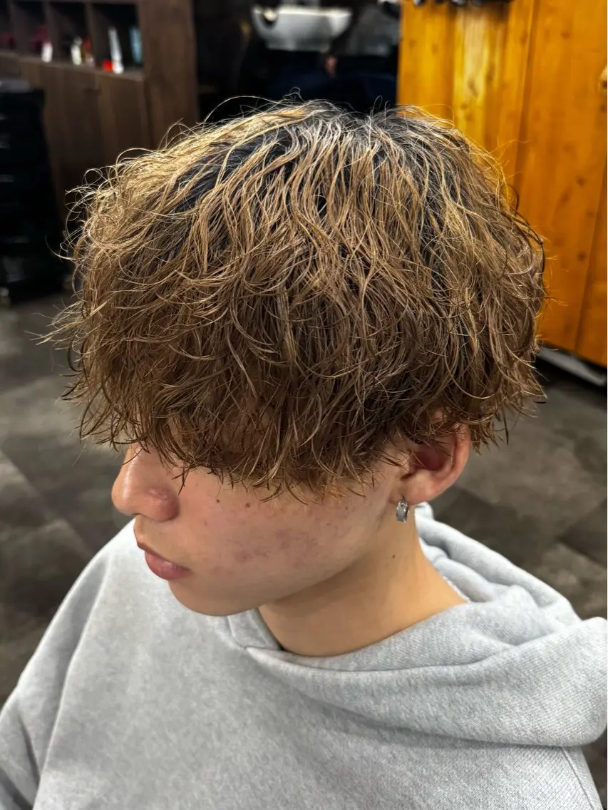 パーマ メンズ カット パーマ トリートメント ヘアセット 💈メンズパーマ特化 店長望月謙二郎💈のヘアスタイル