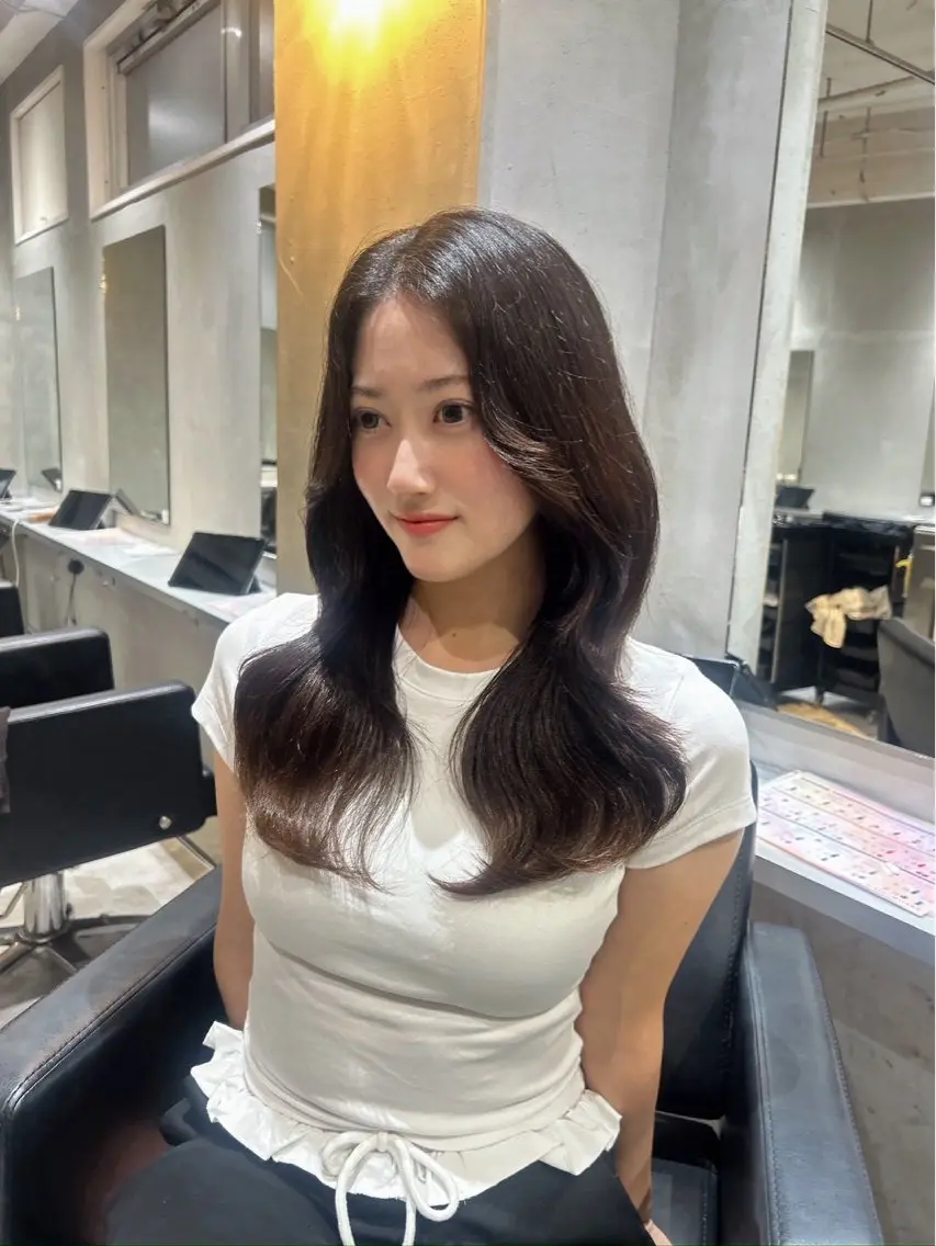 ロング カラー エクステ 艶髪×透明感カラー りなのヘアスタイル