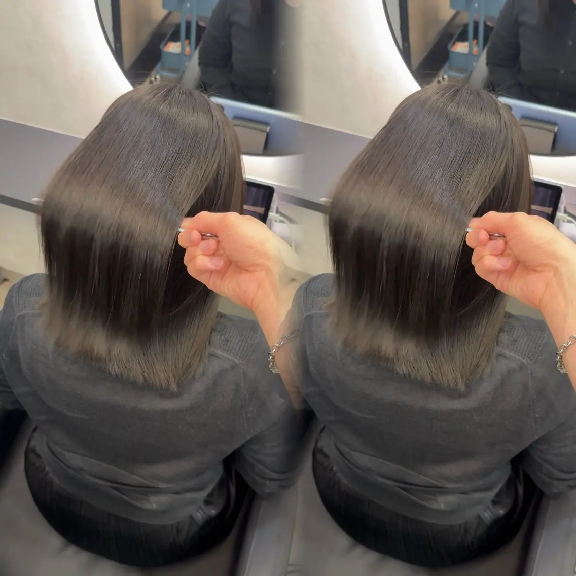 セミロング カラー ヘアアレンジ ヘアカラー 縮毛矯正 トリートメント 新宿 /髪質改善/ レイヤー/ヒュウガのヘアスタイル