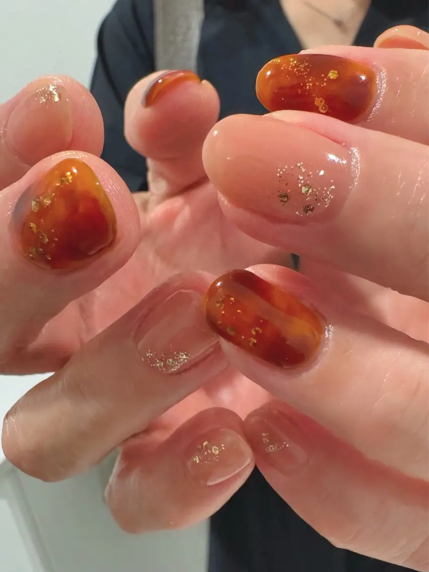 ネイル べっ甲ネイル ジェルネイル パラジェル ハンドネイル Lutoa. ♡misaのネイルデザイン