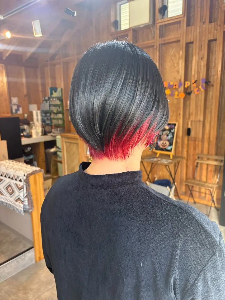 カラー ヘアカラー トリートメント まろみ暖色×ボブ ×chia🕯のヘアスタイル