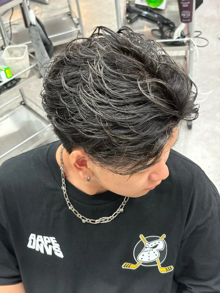 ミディアム カラー パーマ メンズ カット パーマ トリートメント ヘアセット 🔥最強メンズ特化/ パーマの達人🔥風見のヘアスタイル