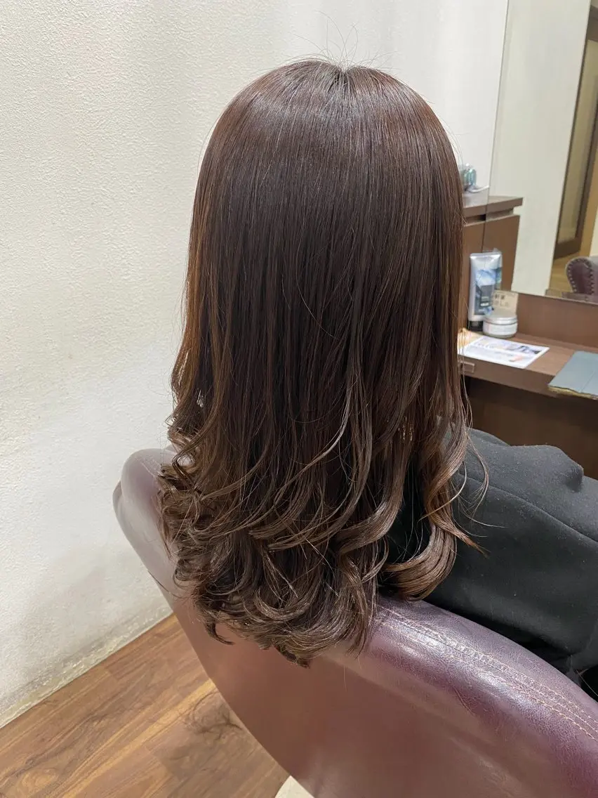 セミロング カラー ブラウンカラー ヘアカラー 仲井 充のヘアスタイル