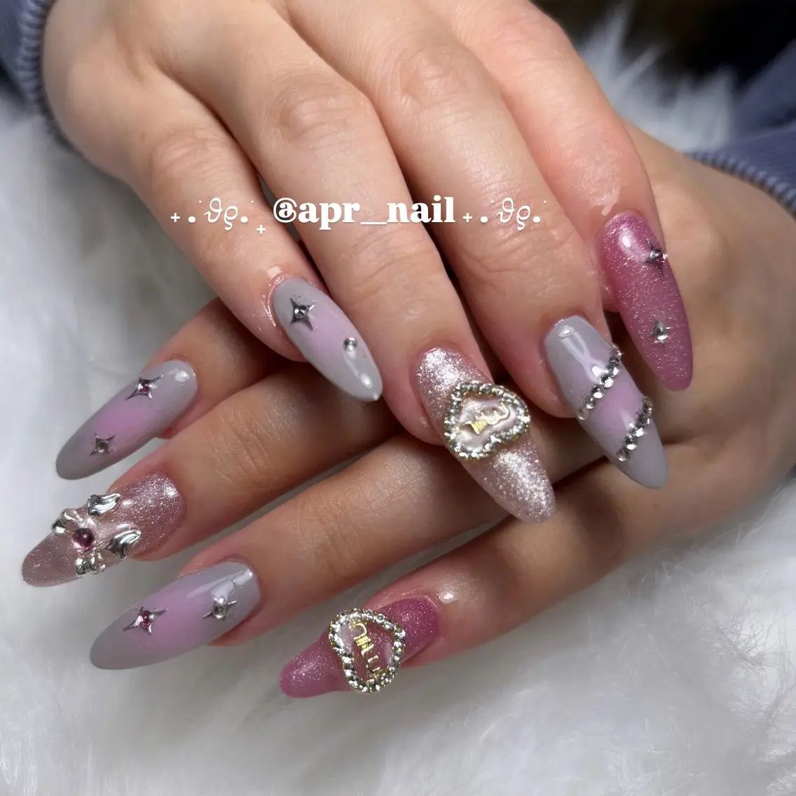 ネイル ロングネイル 持ち込み ピンク Nailsalon apricotのネイルデザイン