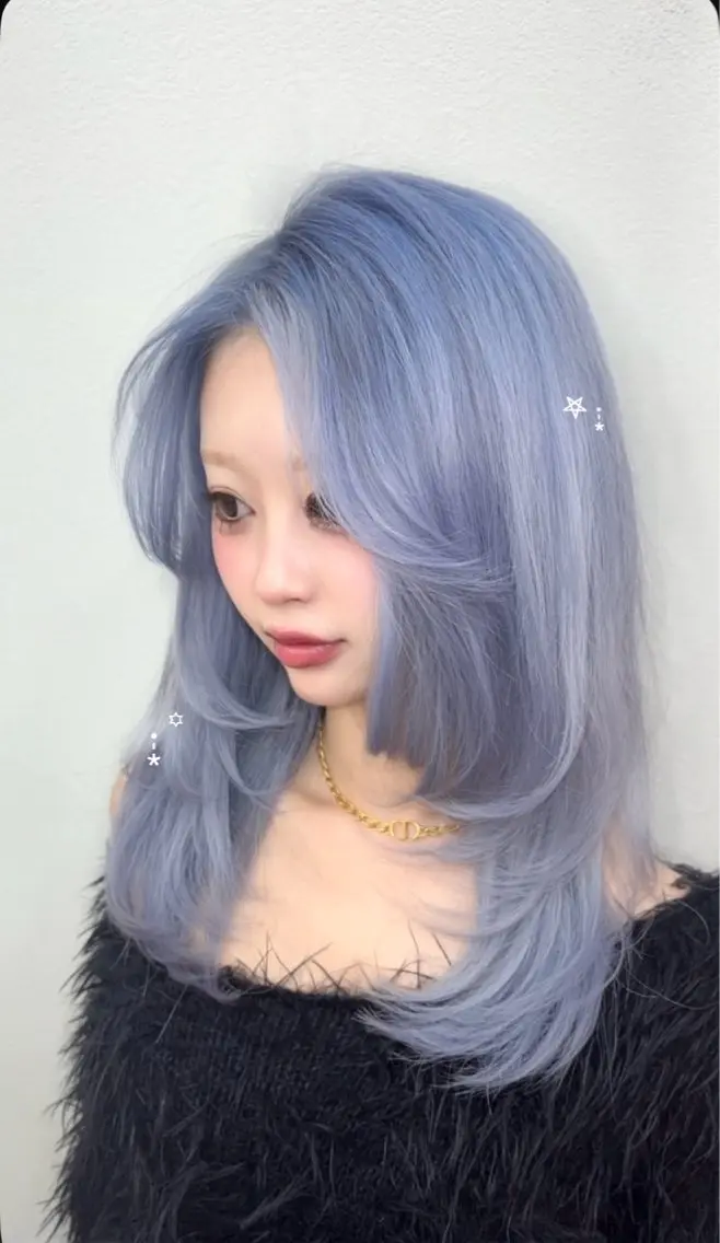 ミディアム カット ヘアカラー トリートメント 韓国ヘア🎀マイカ｜ 新大久保のヘアスタイル