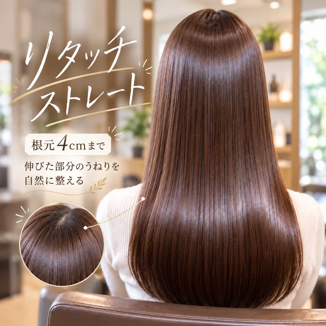 【再来限定】縮毛矯正リタッチ/うる艶ストレート〈根元4cm・4ヶ月以内〉の写真