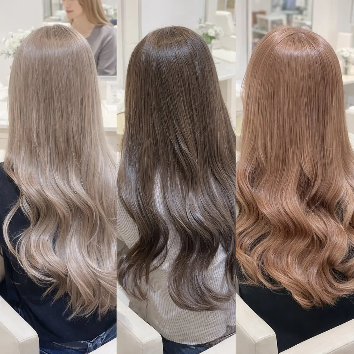 ✂️【🫧☁️ケアブリーチ＋艶カラー＋カット＋トリートメント🫧☁️】🫧絶対に傷ませないプレケア付き髪質改善カラー🫧の写真