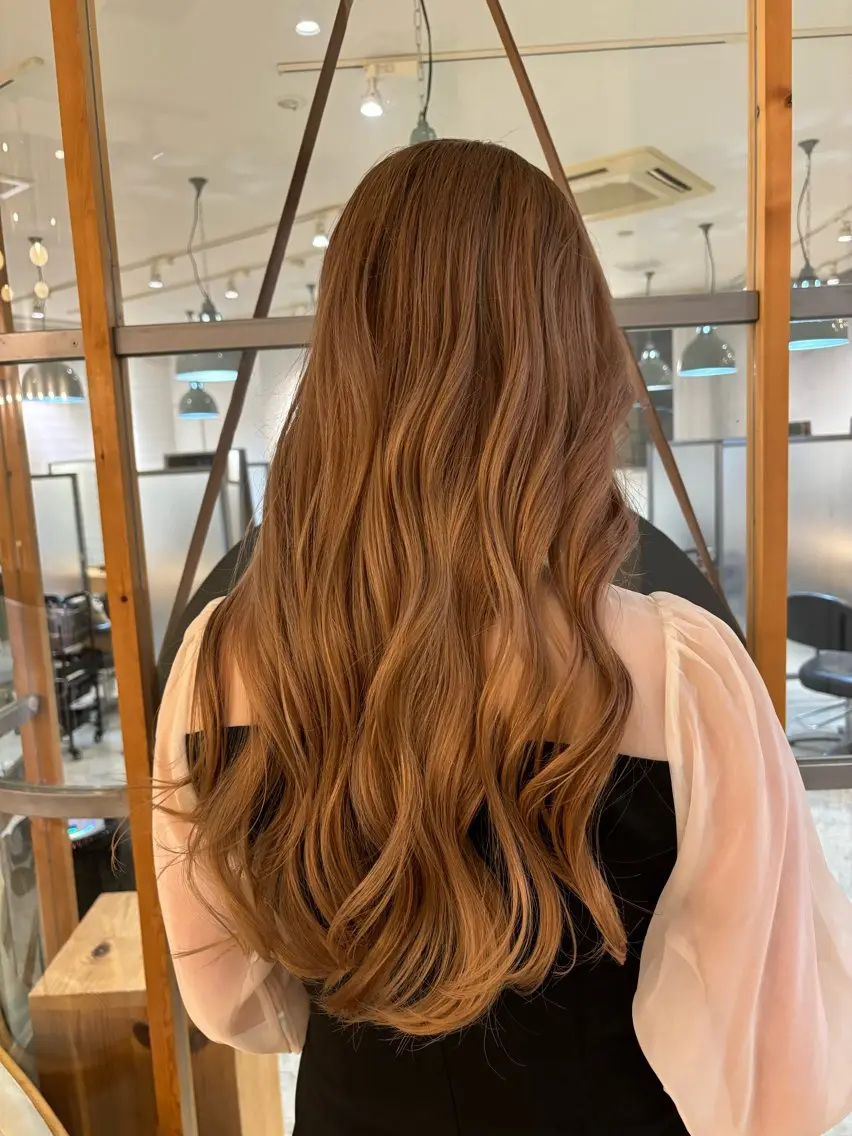 ロング カラー ベージュカラー ミルクティーベージュ 辻 愛麗のヘアスタイル