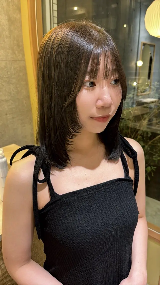 ミディアム カラー 顔周りカット ブリーチ🥣⌇ケア⌇ 🎨mana🎀のヘアスタイル
