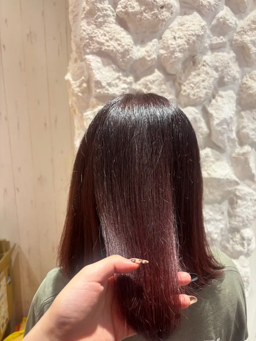 ミディアム カラー レッドカラー ヘアカラー Agu.hair / ミナミのヘアスタイル