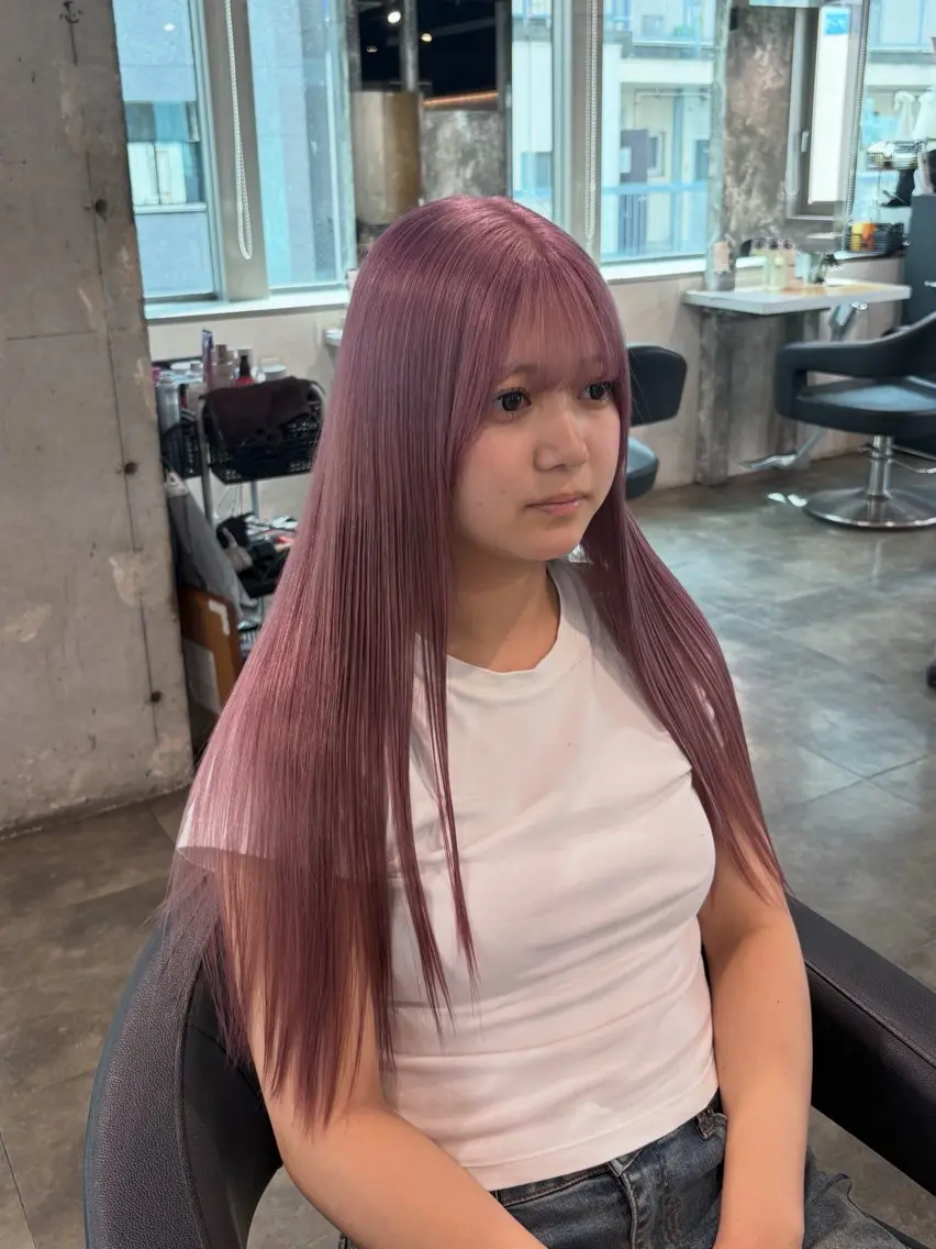 ロング カラー カット ヘアカラー ハイトーン 横浜💞ミオのヘアスタイル