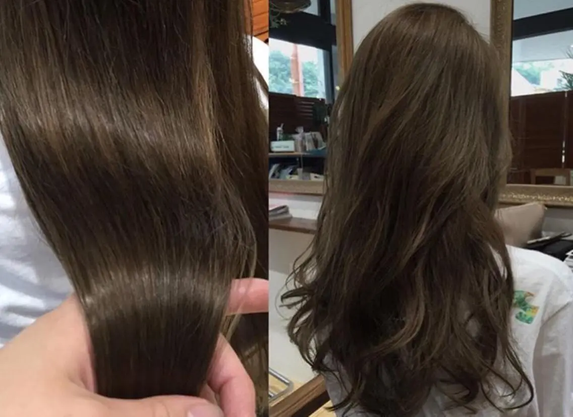セミロング ロング カラー ダブルカラー 松田 由貴のヘアスタイル