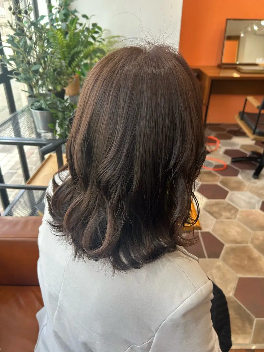 ミディアム カラー ブラウンカラー ナチュラルブラウン カット ヘアカラー 佐藤光華/JANU /カラーモデルのヘアスタイル