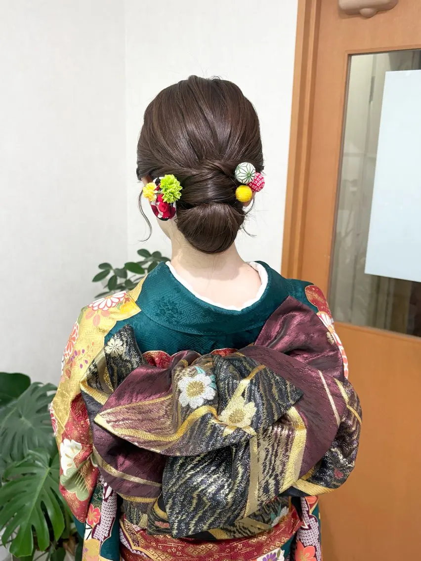 セミロング ヘアアレンジ ヘアセットサロン /上坪愛美のヘアスタイル