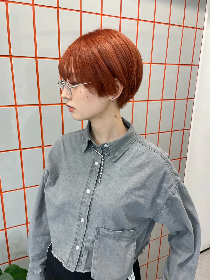 ショート カラー 💍モテる艶髪 透明感カラー💖のヘアスタイル