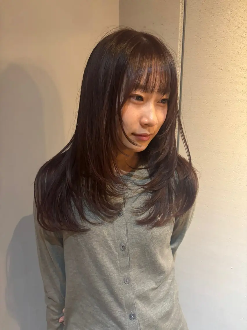 ロング ボブ 外国人風カラー 髪質改善 韓国風ヘア レイヤーカット カット メンズ特化 荻窪シュウタロウのヘアスタイル