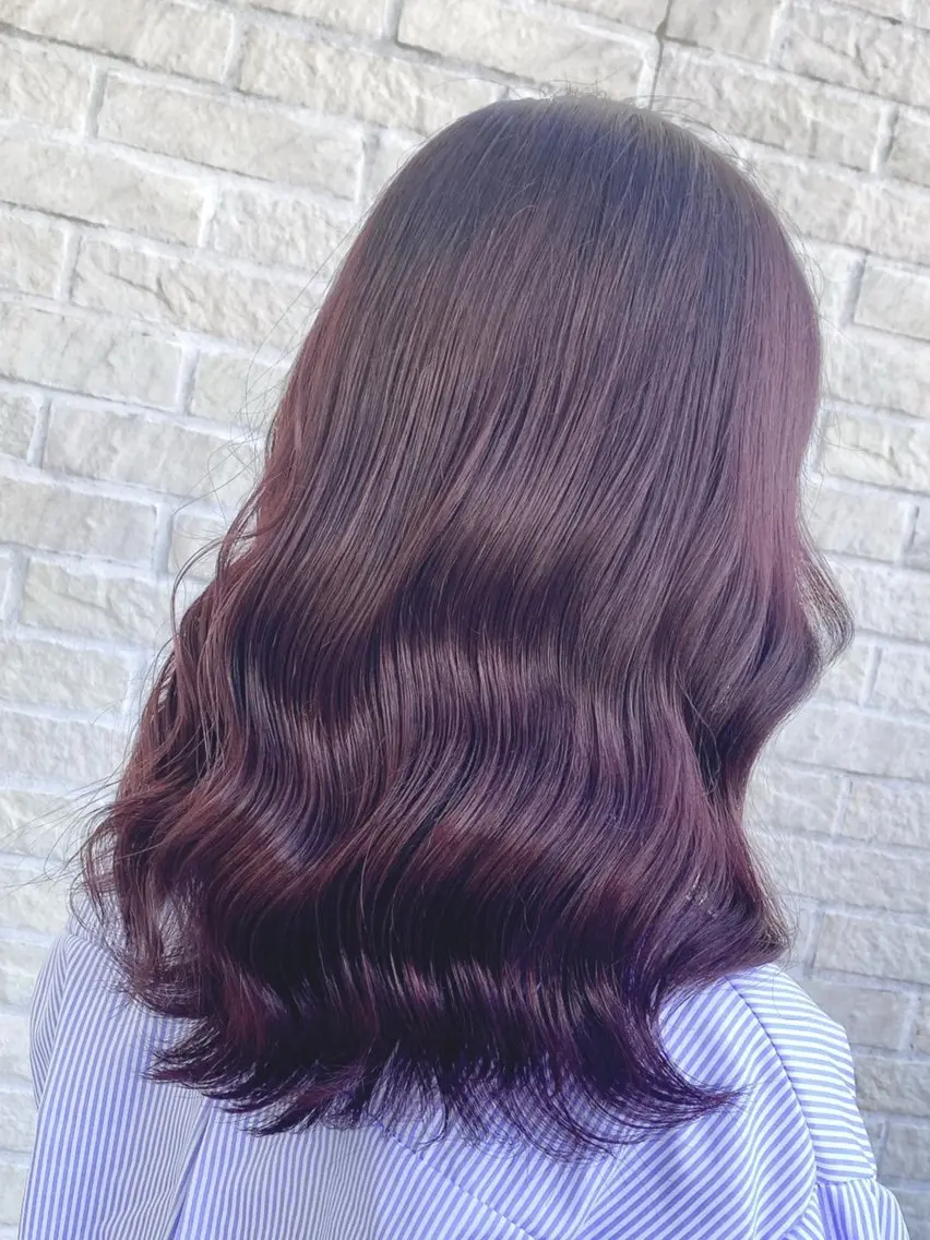 ミディアム カラー ピンクカラー ヘアカラー トリートメント 髪質改善カラー 指名No.1👑のヘアスタイル