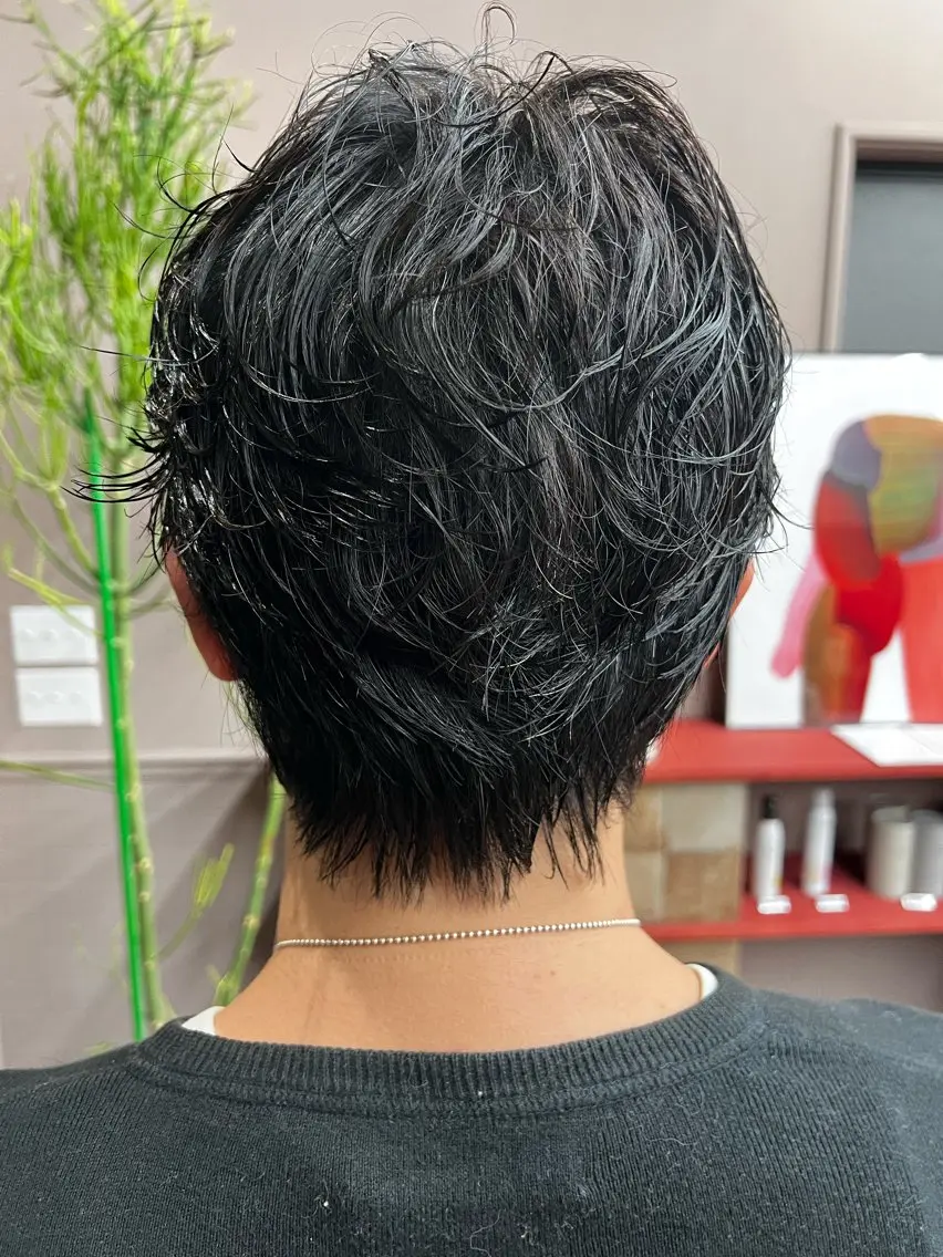 ショート メンズ センターパート メンズパーマ カット パーマ 小笠原悠斗 /メンズヘアのヘアスタイル
