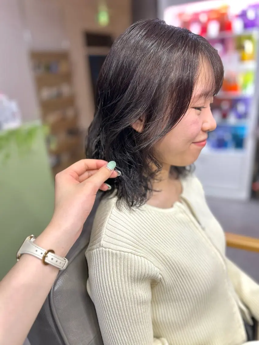 カラー パーマ 一條 乃亜のヘアスタイル