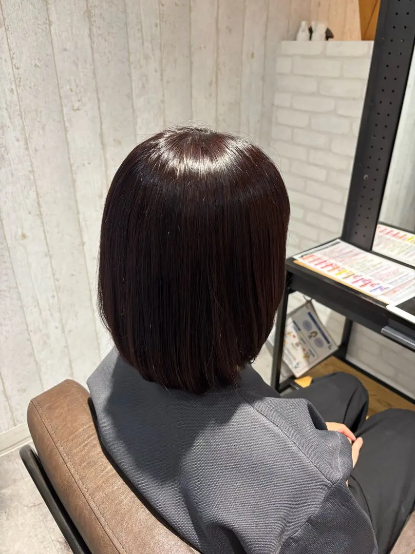ミディアム カット ヘアカラー トリートメント 保谷 菜々美のヘアスタイル