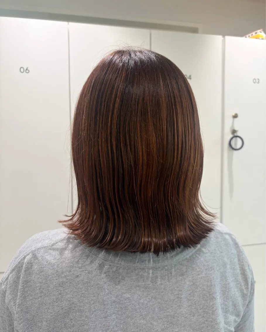 ミディアム カット ヘアカラー トリートメント 暖色カラー/レイヤー スタイル みはる🌙のヘアスタイル