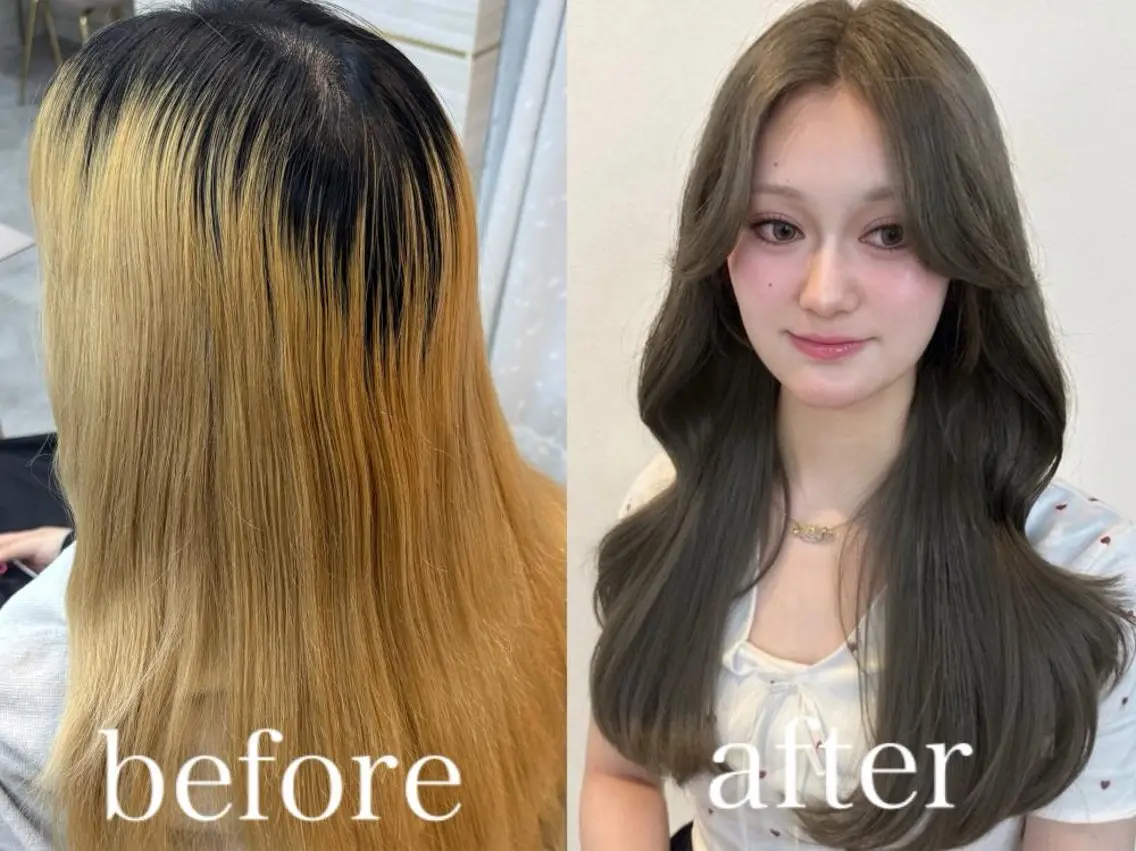 ロング カラー グレージュ ミント ヘアカラー トリートメント 🍑ももか🍑モデル 様募集中/浦和🦋のヘアスタイル