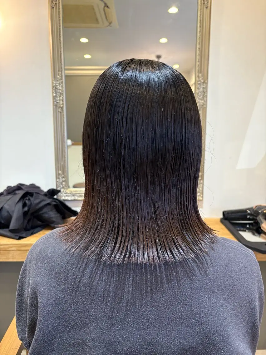 ミディアム カット 田村優 能見台のヘアスタイル