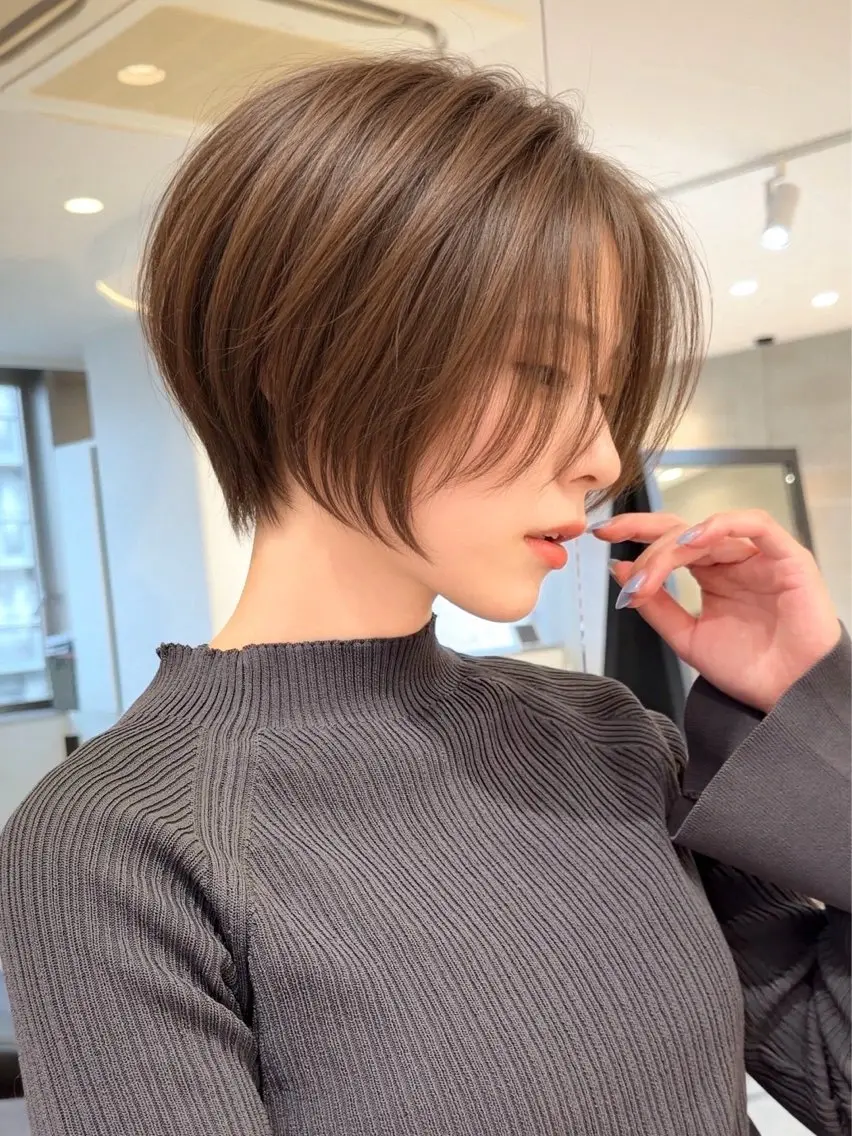 ショート カラー カット ヘアカラー トリートメント Lond Bloom 天神ショート/ボブのヘアスタイル