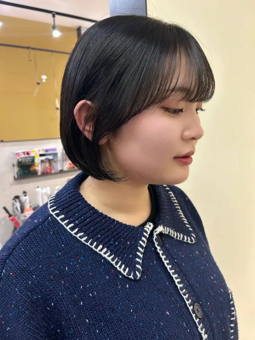ショート カラー ボブレイヤー ボブ 韓国風ヘア レイヤーカット カット トリートメント hubhair レイヤー/透明感のヘアスタイル